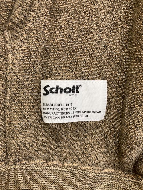 Schott（ショット）Schott (ショット) ソルトアンドペッパー ハーフジップ パーカー ブラウン サイズ:Lの古着・服飾アイテム