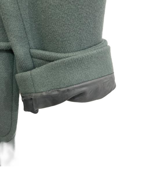 BLUE LABEL CRESTBRIDGE（ブルーレーベルクレストブリッジ）BLUE LABEL CRESTBRIDGE (ブルーレーベルクレストブリッジ) プライムメルトンダッフルコート グリーン サイズ:36の古着・服飾アイテム