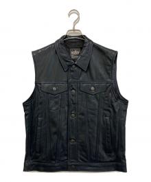 KADOYA（カドヤ）の古着「DTレザーベスト」｜ネイビー