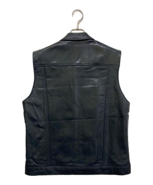 KADOYA（カドヤ）KADOYA (カドヤ) DTレザーベスト ネイビー サイズ:Lの古着・服飾アイテム