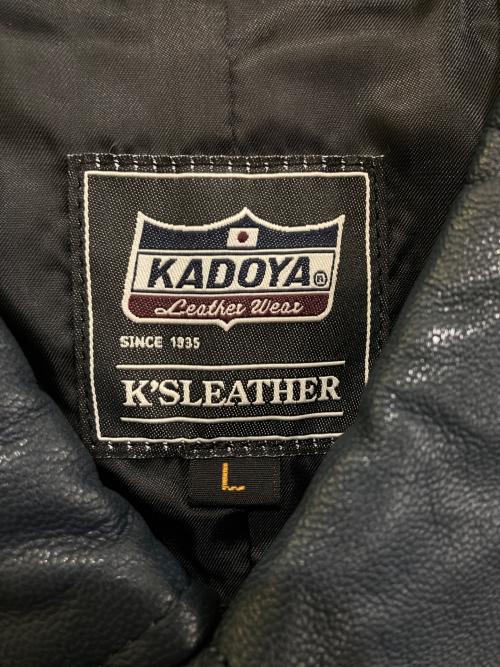 KADOYA（カドヤ）KADOYA (カドヤ) DTレザーベスト ネイビー サイズ:Lの古着・服飾アイテム