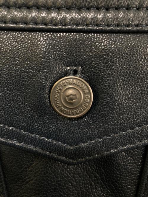 KADOYA（カドヤ）KADOYA (カドヤ) DTレザーベスト ネイビー サイズ:Lの古着・服飾アイテム