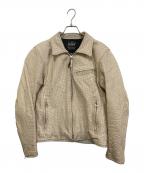 KADOYAカドヤ）の古着「パンチングレザージャケット」｜アイボリー