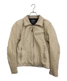 KADOYA（カドヤ）の古着「パンチングレザージャケット」｜アイボリー