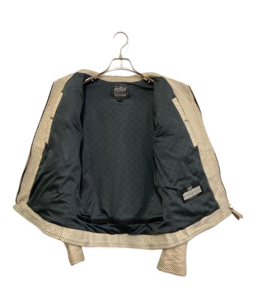 KADOYA（カドヤ）KADOYA (カドヤ) パンチングレザージャケット アイボリー サイズ:Lの古着・服飾アイテム