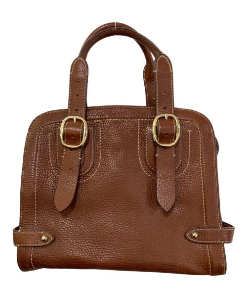 BURBERRY（バーバリー）BURBERRY (バーバリー) レザーハンドバッグ ブラウンの古着・服飾アイテム