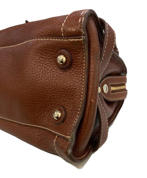 BURBERRY（バーバリー）BURBERRY (バーバリー) レザーハンドバッグ ブラウンの古着・服飾アイテム