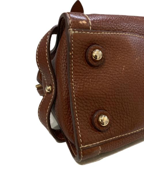 BURBERRY（バーバリー）BURBERRY (バーバリー) レザーハンドバッグ ブラウンの古着・服飾アイテム