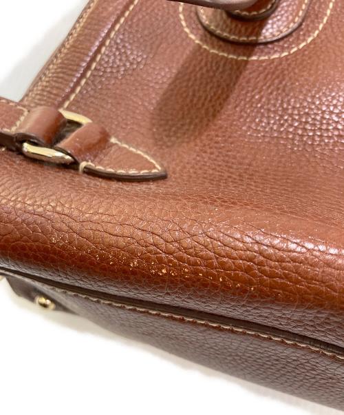 BURBERRY（バーバリー）BURBERRY (バーバリー) レザーハンドバッグ ブラウンの古着・服飾アイテム