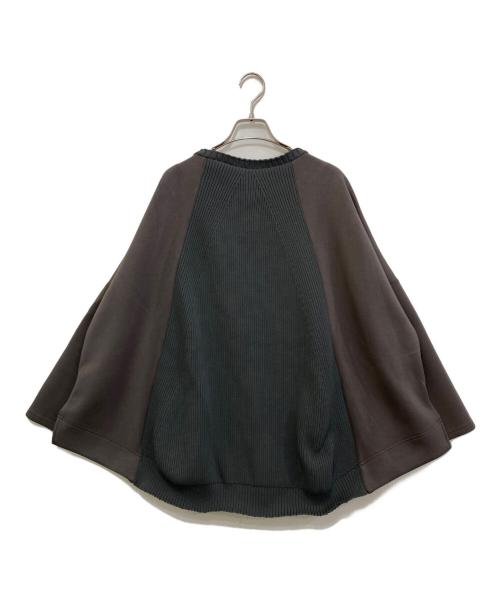 BEARDSLEY（ビアズリー）BEARDSLEY (ビアズリー) ニットコンビダンボールBIGプルオーバー グレー サイズ:FREEの古着・服飾アイテム