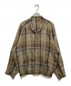 Burberry'sバーバリー）の古着「リネンチェックジャケット」｜ブラウン