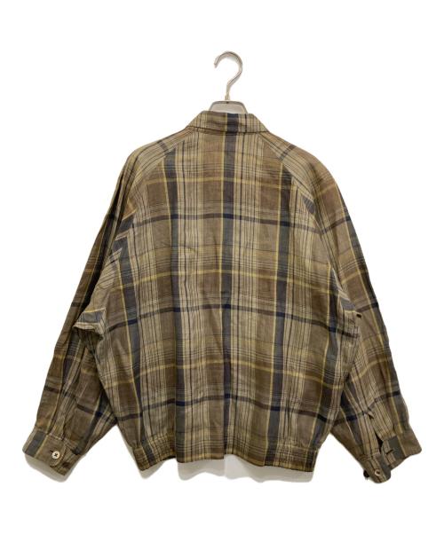 Burberry's（バーバリー）Burberry's (バーバリー) リネンチェックジャケット ブラウン サイズ:Lの古着・服飾アイテム