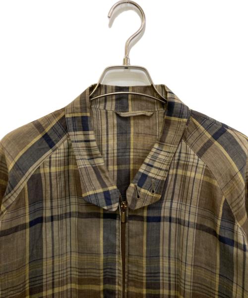 Burberry's（バーバリー）Burberry's (バーバリー) リネンチェックジャケット ブラウン サイズ:Lの古着・服飾アイテム