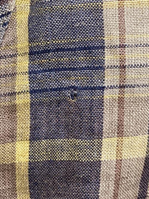 Burberry's（バーバリー）Burberry's (バーバリー) リネンチェックジャケット ブラウン サイズ:Lの古着・服飾アイテム