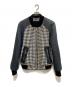 BALMAIN（バルマン）の古着「ラムレザー千鳥格子切替ブルゾン」｜ネイビー