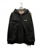 Schottショット）の古着「ラムレザートラックフーデットジャケット 3141019」｜ブラック