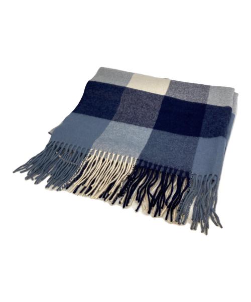 JOHNSTONS OF ELGIN（ジョンストンズオブエルガン）JOHNSTONS OF ELGIN (ジョンストンズオブエルガン) カシミヤ大判マフラー ブルーの古着・服飾アイテム