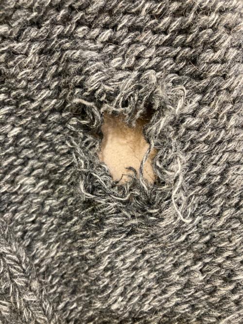 TAKAHIROMIYASHITA TheSoloIst.（タカヒロミヤシタ ザソロイスト）TAKAHIROMIYASHITA TheSoloIst. (タカヒロミヤシタ ザソロイスト) フィッシャーマンニットカーディガン グレー サイズ:不明(実寸をご参考下さい)の古着・服飾アイテム