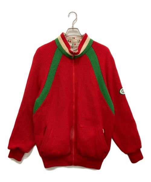 GUCCI（グッチ）GUCCI (グッチ) 80's ウールニットジャケット レッド サイズ:Lの古着・服飾アイテム