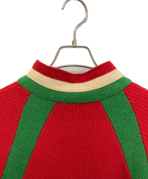 GUCCI（グッチ）GUCCI (グッチ) 80's ウールニットジャケット レッド サイズ:Lの古着・服飾アイテム
