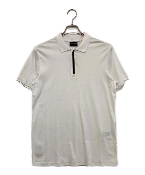 EMPORIO ARMANI（エンポリオアルマーニ）EMPORIO ARMANI (エンポリオアルマーニ) ハーフジップポロシャツ ホワイト サイズ:175の古着・服飾アイテム