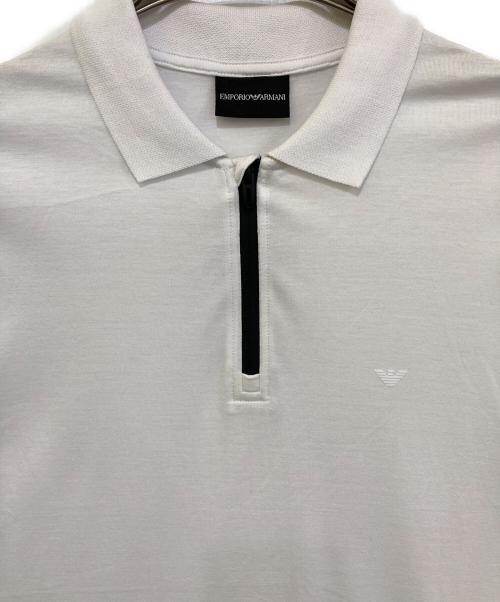 EMPORIO ARMANI（エンポリオアルマーニ）EMPORIO ARMANI (エンポリオアルマーニ) ハーフジップポロシャツ ホワイト サイズ:175の古着・服飾アイテム