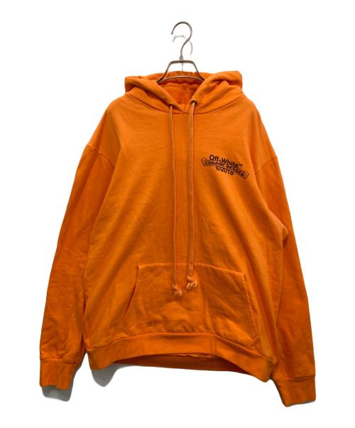 CHROME HEARTS（クロムハーツ）CHROME HEARTS (クロムハーツ) OFFWHITE (オフホワイト) コラボプリントロゴパーカー　2212-304-4000 オレンジ サイズ:XXLの古着・服飾アイテム