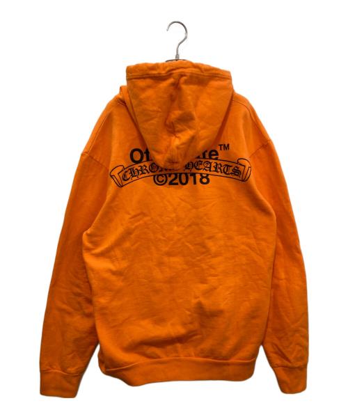 CHROME HEARTS（クロムハーツ）CHROME HEARTS (クロムハーツ) OFFWHITE (オフホワイト) コラボプリントロゴパーカー　2212-304-4000 オレンジ サイズ:XXLの古着・服飾アイテム