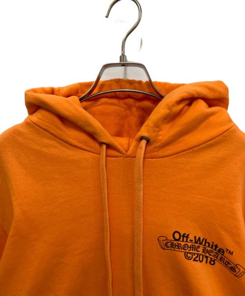 CHROME HEARTS（クロムハーツ）CHROME HEARTS (クロムハーツ) OFFWHITE (オフホワイト) コラボプリントロゴパーカー　2212-304-4000 オレンジ サイズ:XXLの古着・服飾アイテム