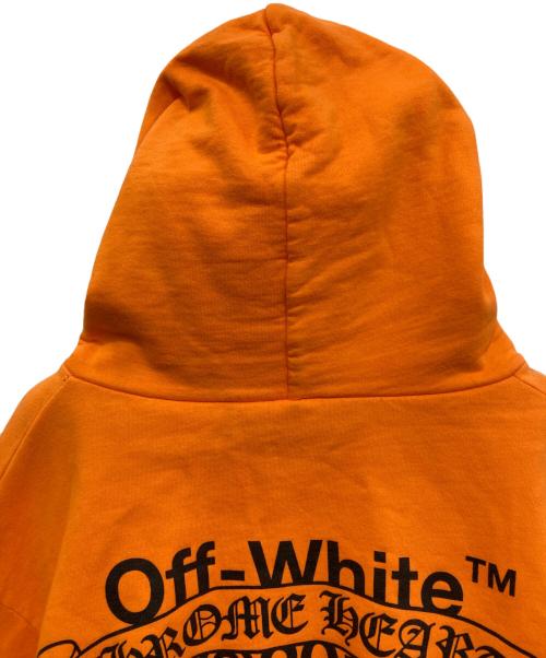 CHROME HEARTS（クロムハーツ）CHROME HEARTS (クロムハーツ) OFFWHITE (オフホワイト) コラボプリントロゴパーカー　2212-304-4000 オレンジ サイズ:XXLの古着・服飾アイテム