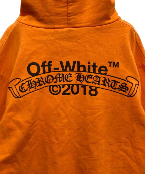 CHROME HEARTS（クロムハーツ）CHROME HEARTS (クロムハーツ) OFFWHITE (オフホワイト) コラボプリントロゴパーカー　2212-304-4000 オレンジ サイズ:XXLの古着・服飾アイテム