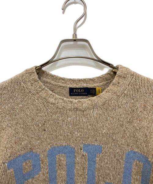 POLO RALPH LAUREN（ポロ・ラルフローレン）POLO RALPH LAUREN (ポロ・ラルフローレン) ロゴクルーネックニット ブラウン サイズ:XSの古着・服飾アイテム