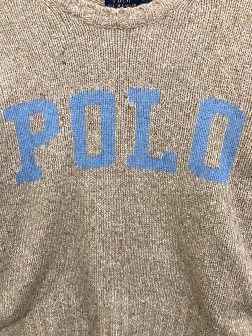 POLO RALPH LAUREN（ポロ・ラルフローレン）POLO RALPH LAUREN (ポロ・ラルフローレン) ロゴクルーネックニット ブラウン サイズ:XSの古着・服飾アイテム