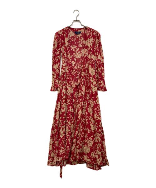 POLO RALPH LAUREN（ポロ・ラルフローレン）POLO RALPH LAUREN (ポロ・ラルフローレン) 総柄ワンピース レッドの古着・服飾アイテム