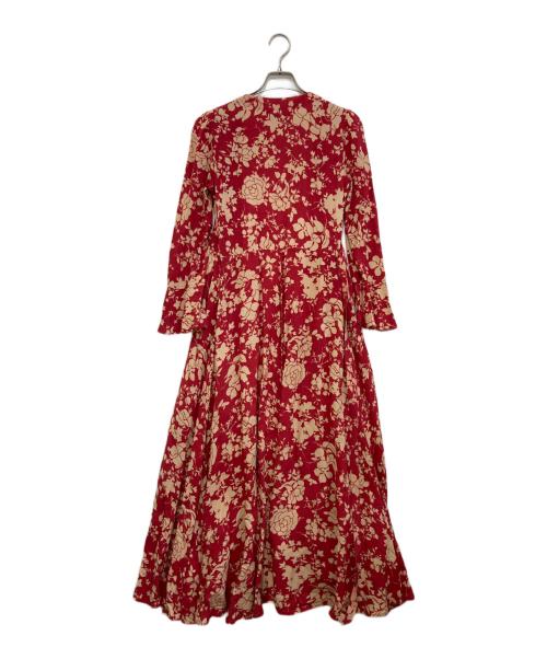 POLO RALPH LAUREN（ポロ・ラルフローレン）POLO RALPH LAUREN (ポロ・ラルフローレン) 総柄ワンピース レッドの古着・服飾アイテム