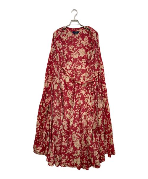 POLO RALPH LAUREN（ポロ・ラルフローレン）POLO RALPH LAUREN (ポロ・ラルフローレン) 総柄ワンピース レッドの古着・服飾アイテム