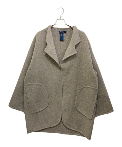POLO RALPH LAUREN（ポロ・ラルフローレン）POLO RALPH LAUREN (ポロ・ラルフローレン) ウールアクリルノーカラーコート グレー サイズ:Lの古着・服飾アイテム