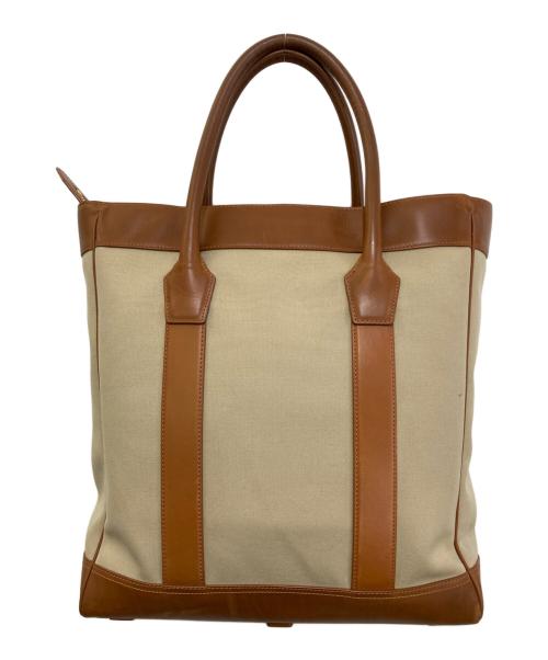 dunhill（ダンヒル）dunhill (ダンヒル) レザーコンビ キャンバストートバッグ ブラウンの古着・服飾アイテム