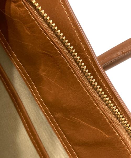 dunhill（ダンヒル）dunhill (ダンヒル) レザーコンビ キャンバストートバッグ ブラウンの古着・服飾アイテム