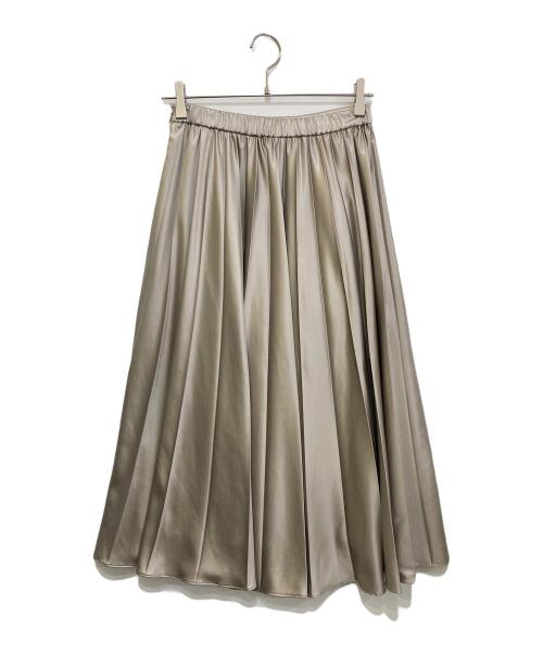 MACKINTOSH LONDON（マッキントッシュ ロンドン）MACKINTOSH LONDON (マッキントッシュ ロンドン) レザーライクサテンプリーツスカート　G5S03-320-06 ベージュ サイズ:36の古着・服飾アイテム