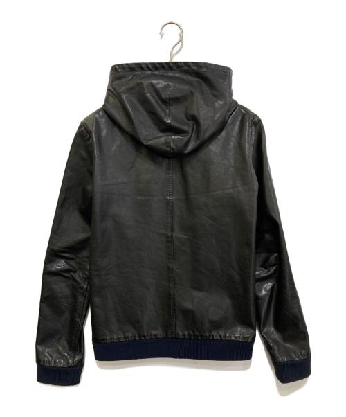 古着（フルギ）古着 (フルギ) フーデットレザージャケット ブラック サイズ:実寸参照の古着・服飾アイテム