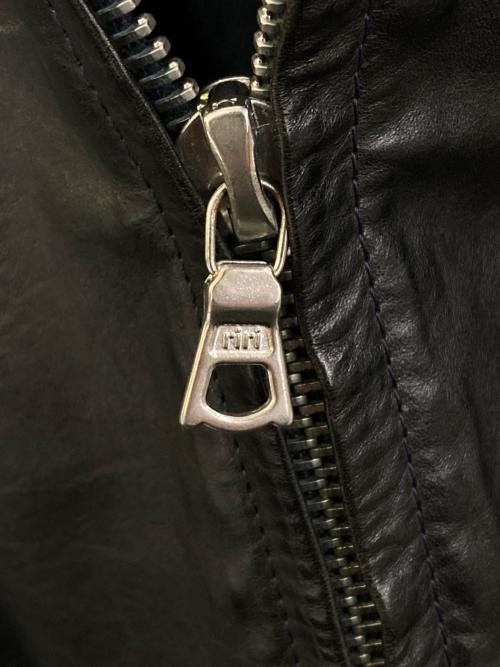 古着（フルギ）古着 (フルギ) フーデットレザージャケット ブラック サイズ:実寸参照の古着・服飾アイテム