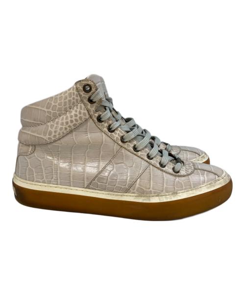 JIMMY CHOO（ジミーチュウ）JIMMY CHOO (ジミーチュウ) 型押しハイカットスニーカー グレー サイズ:42の古着・服飾アイテム