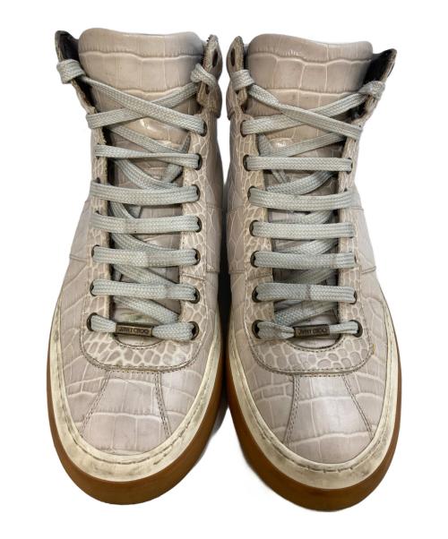 JIMMY CHOO（ジミーチュウ）JIMMY CHOO (ジミーチュウ) 型押しハイカットスニーカー グレー サイズ:42の古着・服飾アイテム
