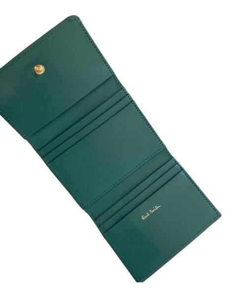 PAUL SMITH（ポールスミス）PAUL SMITH (ポールスミス) ミックスドゥードゥル がま口3つ折り財布 ネイビーの古着・服飾アイテム