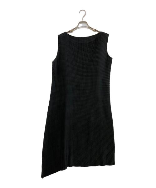 ISSEY MIYAKE（イッセイミヤケ）ISSEY MIYAKE (イッセイミヤケ) プリーツノースリーブワンピース　IM33FH113 ブラック サイズ:2の古着・服飾アイテム