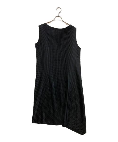ISSEY MIYAKE（イッセイミヤケ）ISSEY MIYAKE (イッセイミヤケ) プリーツノースリーブワンピース　IM33FH113 ブラック サイズ:2の古着・服飾アイテム