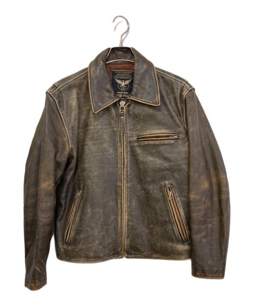GOOD-FIGHT（グッドファイト）GOOD-FIGHT (グッドファイト) シングルライダースジャケット ブラウン サイズ:Sの古着・服飾アイテム