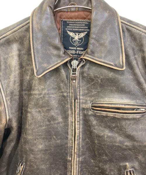 GOOD-FIGHT（グッドファイト）GOOD-FIGHT (グッドファイト) シングルライダースジャケット ブラウン サイズ:Sの古着・服飾アイテム