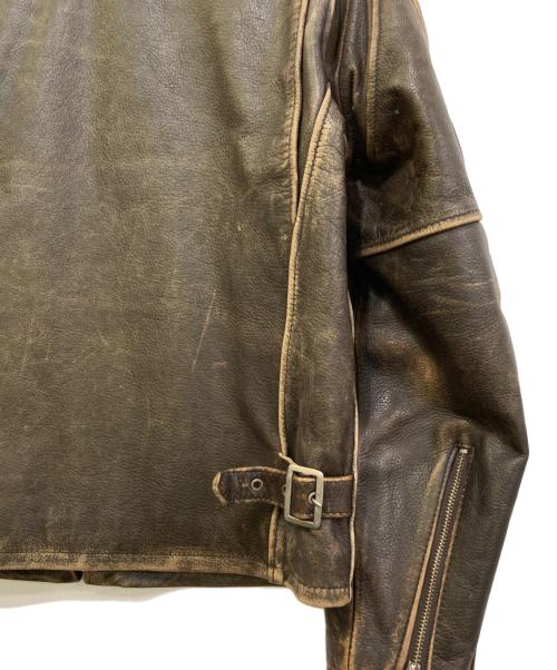 GOOD-FIGHT（グッドファイト）GOOD-FIGHT (グッドファイト) シングルライダースジャケット ブラウン サイズ:Sの古着・服飾アイテム